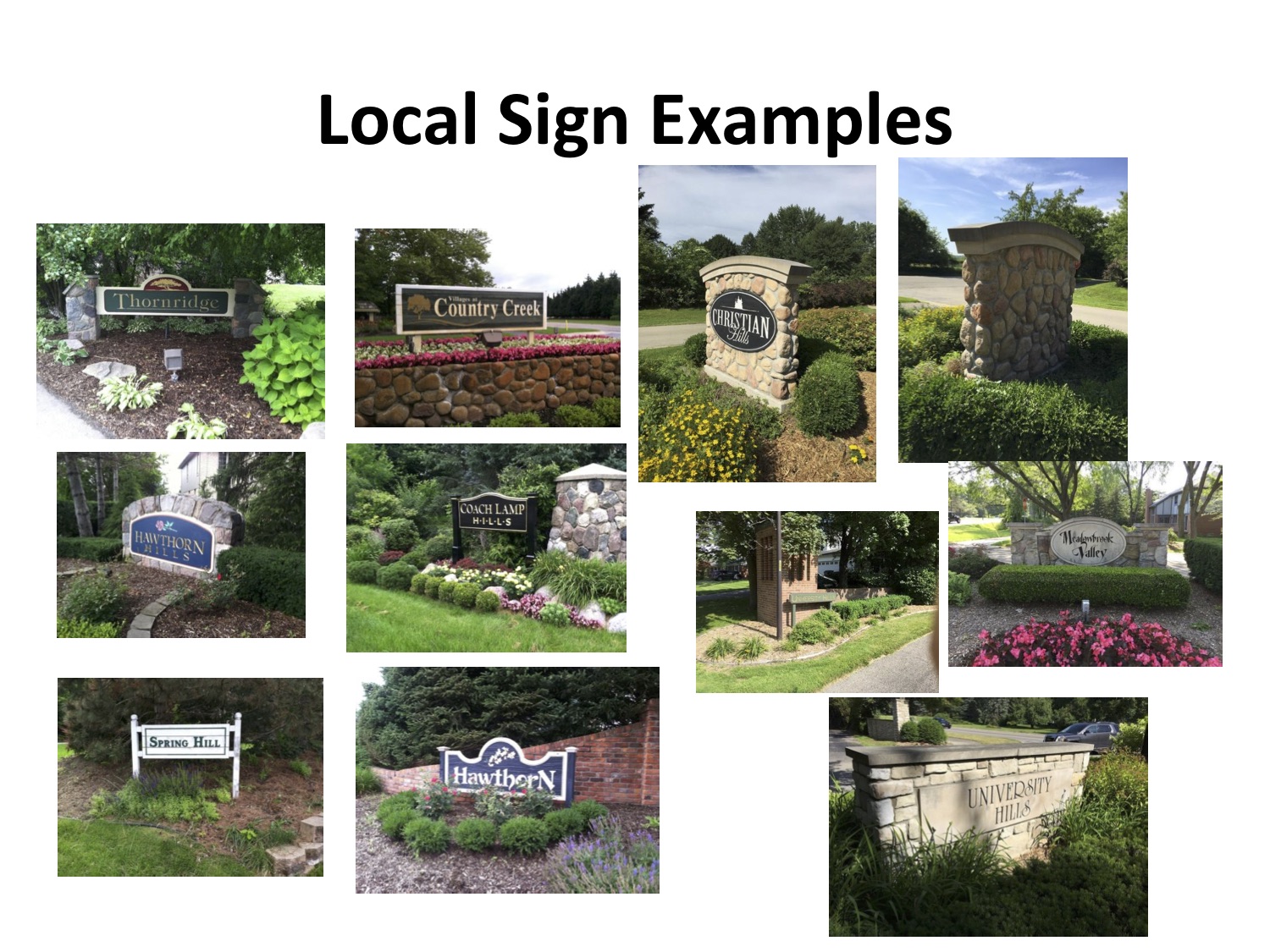 Local Sign Examples